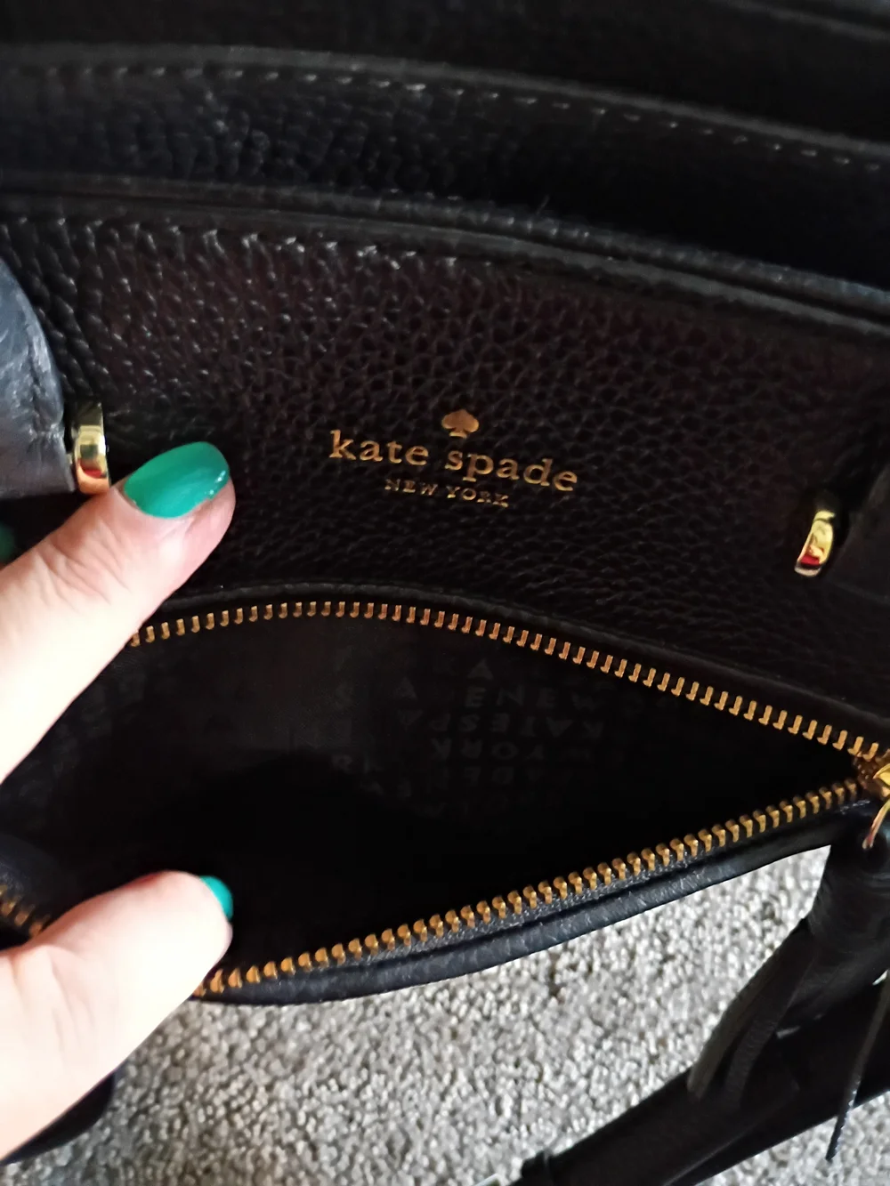 Kate Spade Black Pebbled Leather Satchel with Tassel